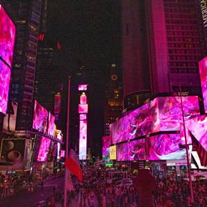 Slipstream Times Square on the screens, project image